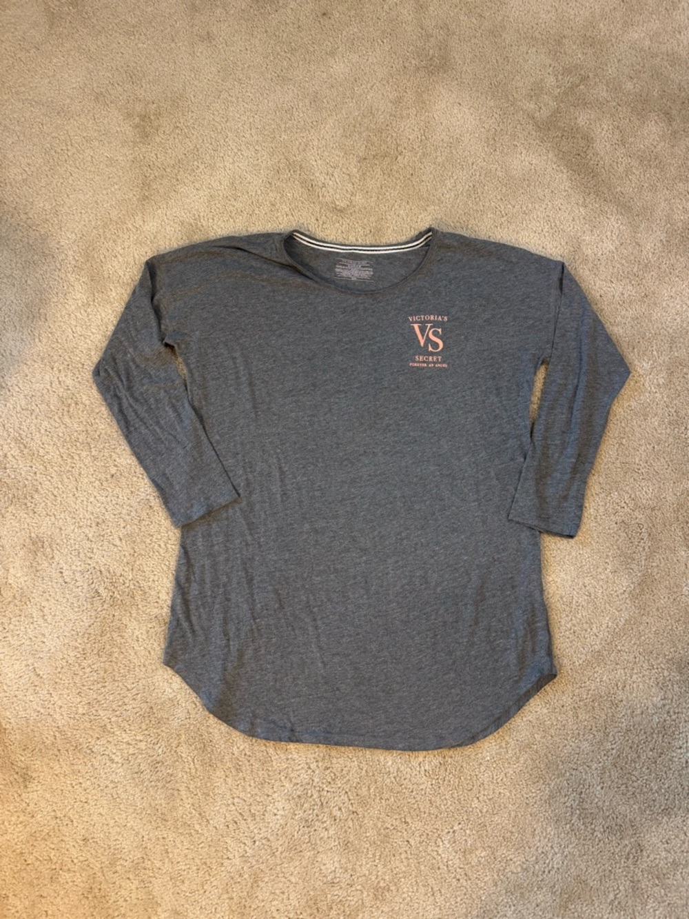 Victoria's Secret 2016 VS Forever An Angel Grey Long-Sleeve Nightgown